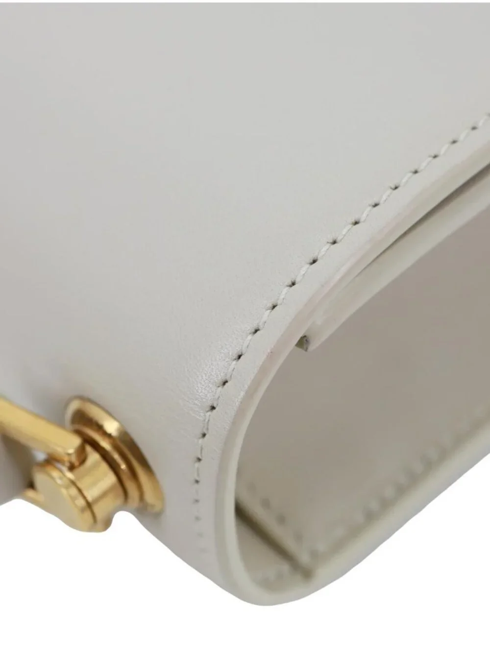 Yves Saint Laurent  Le Carre Calfskin Leather Satchel Bag White